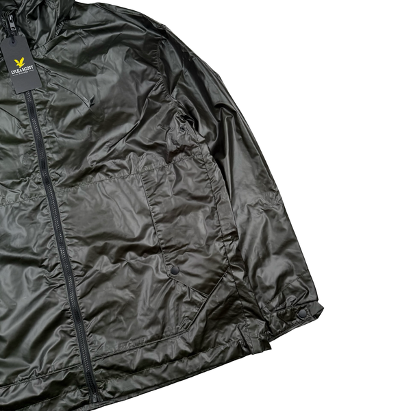 Lyle&Scott Khaki Hooded Heat Reactive Nylon Windbreaker - Large
