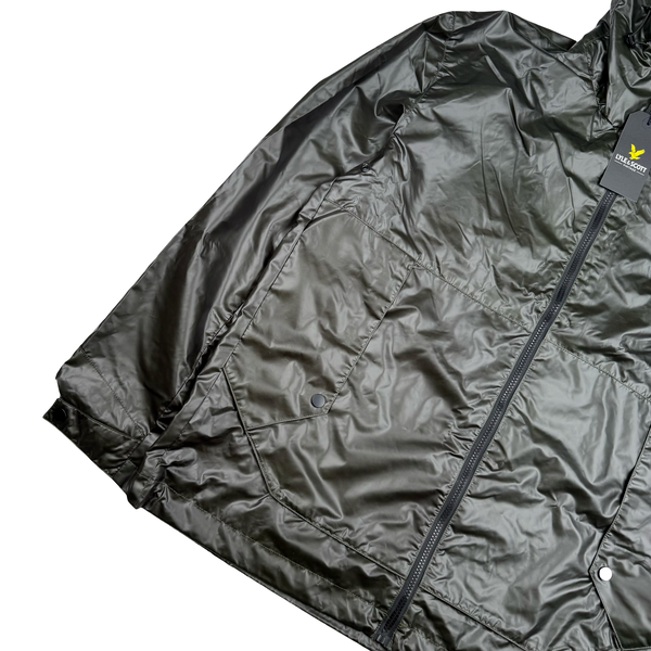 Lyle&Scott Khaki Hooded Heat Reactive Nylon Windbreaker - Large