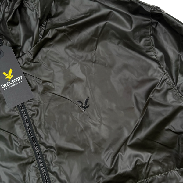 Lyle&Scott Khaki Hooded Heat Reactive Nylon Windbreaker - Large