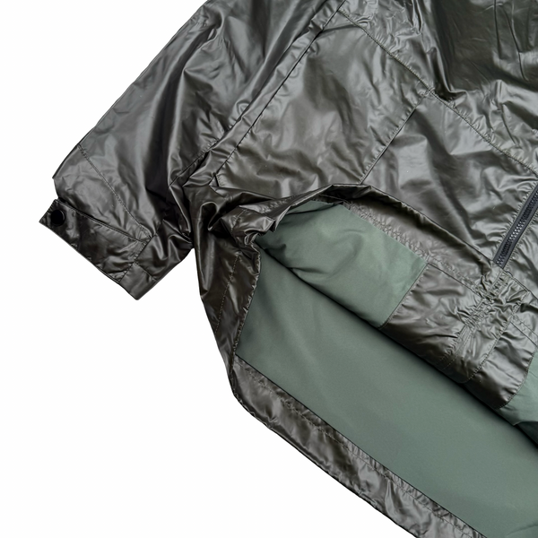 Lyle&Scott Khaki Hooded Heat Reactive Nylon Windbreaker - Large