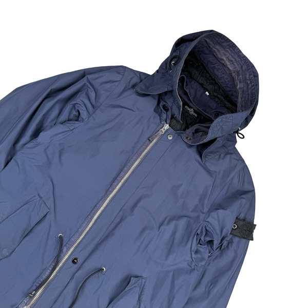 Stone Island 2013 Shadow Project Navy Quilted Fishtail Long Parka Jacket - Medium
