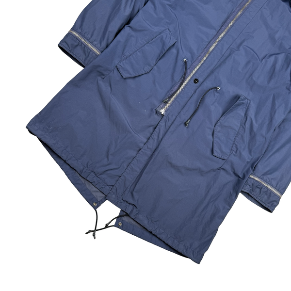 Stone Island 2013 Shadow Project Navy Quilted Fishtail Long Parka Jacket - Medium