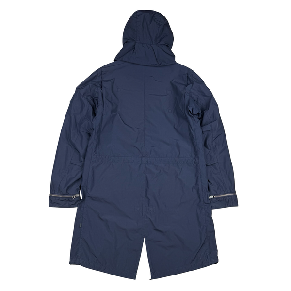 Stone Island 2013 Shadow Project Navy Quilted Fishtail Long Parka Jacket - Medium
