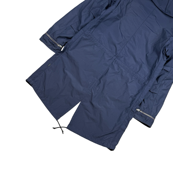 Stone Island 2013 Shadow Project Navy Quilted Fishtail Long Parka Jacket - Medium
