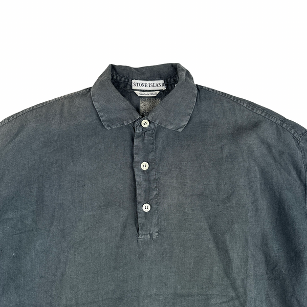 Stone Island Marina 1993 Button up Polo T Shirt - Medium