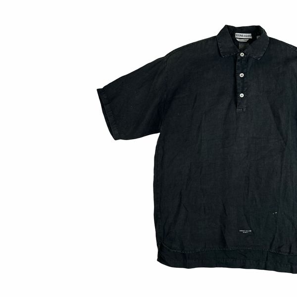 Stone Island Marina 1993 Button up Polo T Shirt - Medium