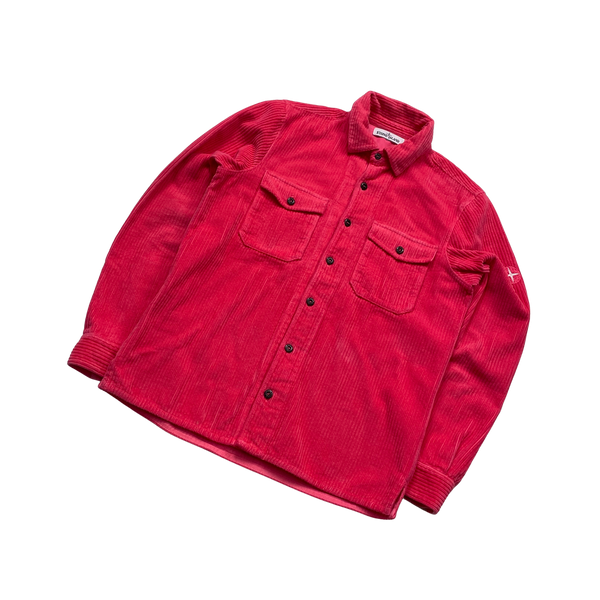 Stone Island AW2020 Pink Jumbo Cord Shirt - Small