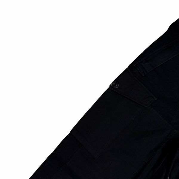 Stone Island Black Vintage 2005 Cotton Spellout Cargo Trousers - Large (50)