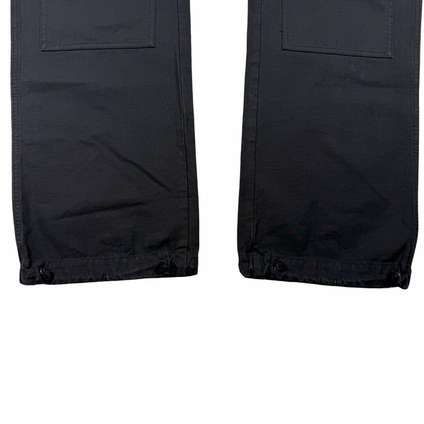Stone Island Black Vintage 2005 Cotton Spellout Cargo Trousers - Large (50)