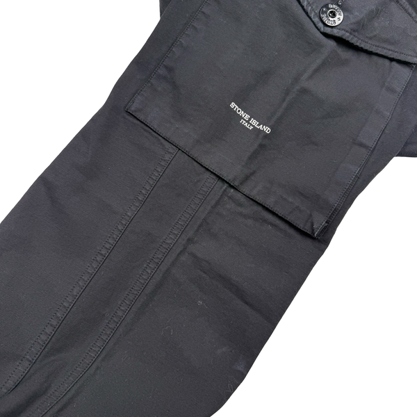 Stone Island Black Vintage 2005 Cotton Spellout Cargo Trousers - Large (50)