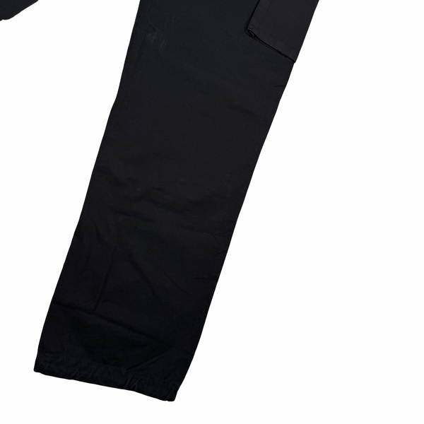 Stone Island Black Vintage 2005 Cotton Spellout Cargo Trousers - Large (50)