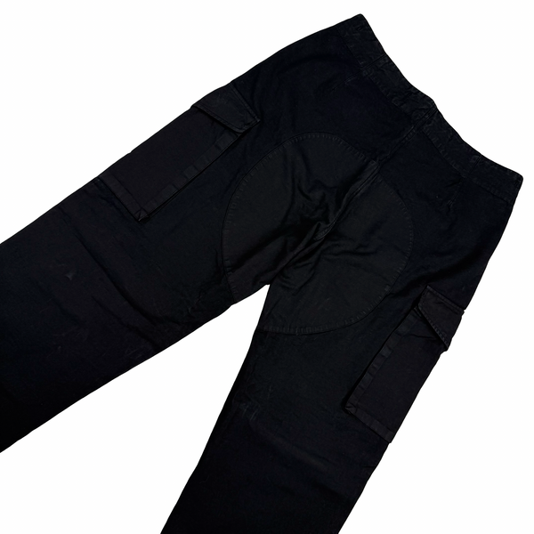 Stone Island Black Vintage 2005 Cotton Spellout Cargo Trousers - Large (50)