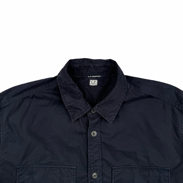 CP Company Black Cotton Double Chest Pocket Overshirt  - Medium