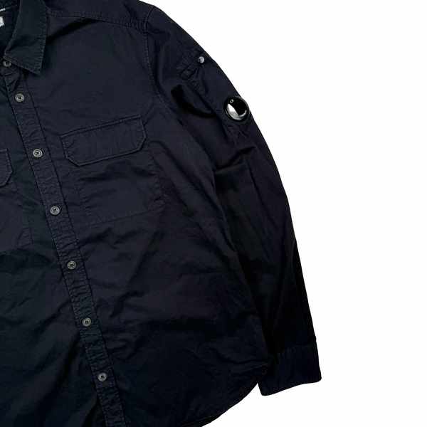 CP Company Black Cotton Double Chest Pocket Overshirt  - Medium