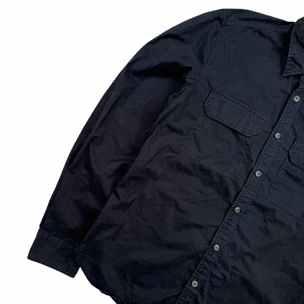CP Company Black Cotton Double Chest Pocket Overshirt  - Medium