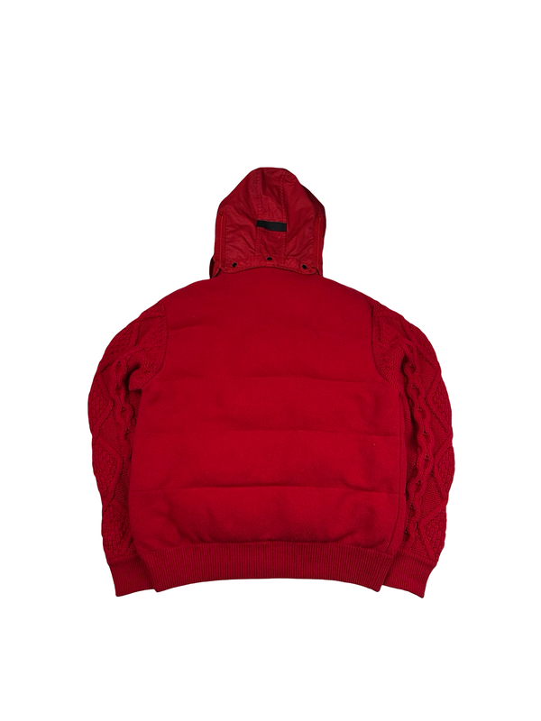 CP Company Red Down Filled Knit Goggled Jacket - Large