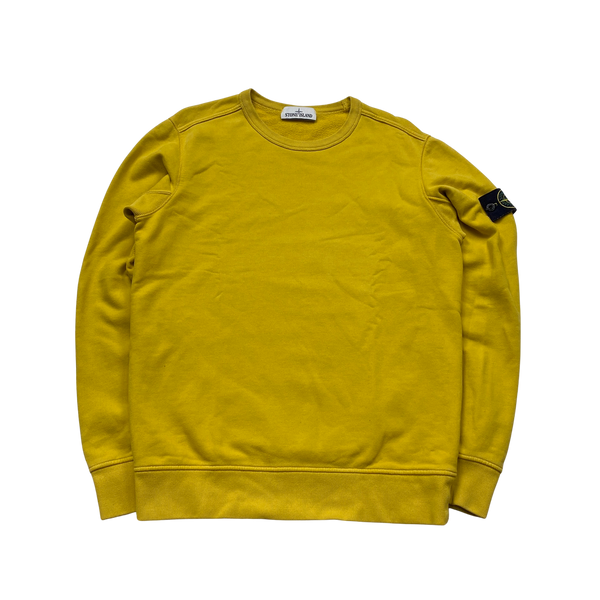 Stone Island 2018 Yellow Cotton Crewneck Sweatshirt - Medium