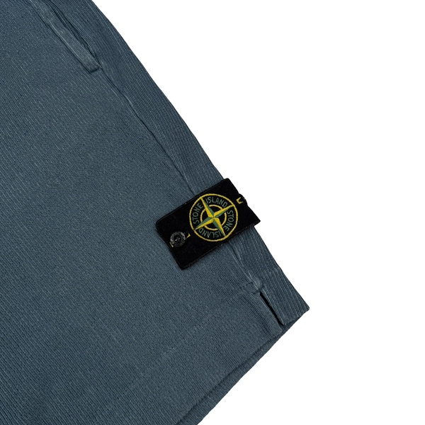 Stone Island 2023 Blue Cotton Blend Ribbed Shorts - Small