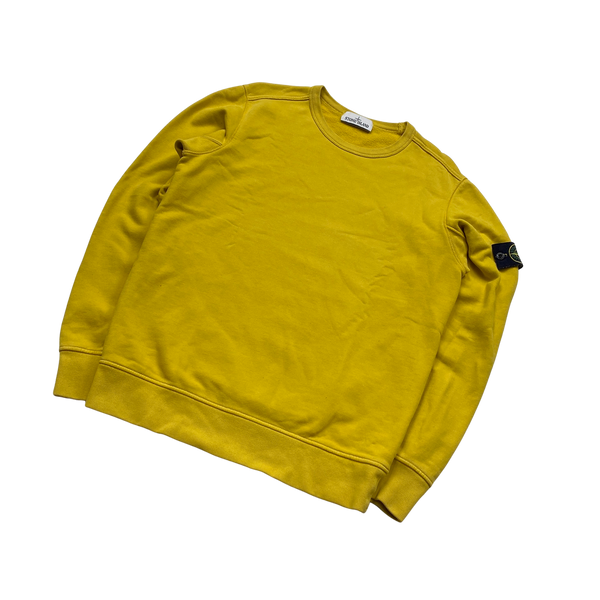 Stone Island 2018 Yellow Cotton Crewneck Sweatshirt - Medium