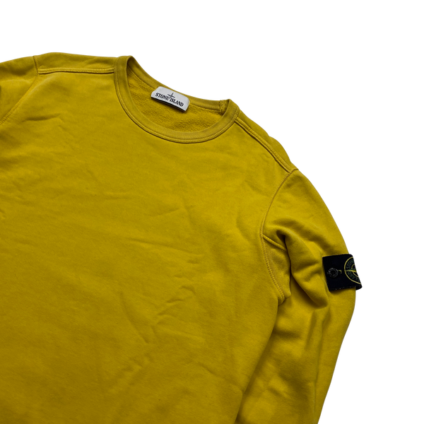Stone Island 2018 Yellow Cotton Crewneck Sweatshirt - Medium