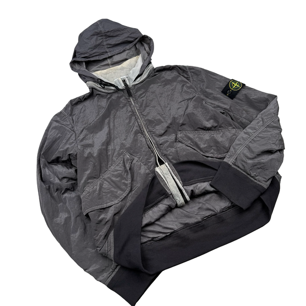 Stone Island 2010 Silver Grey Nylon Metal Jacket - XXL