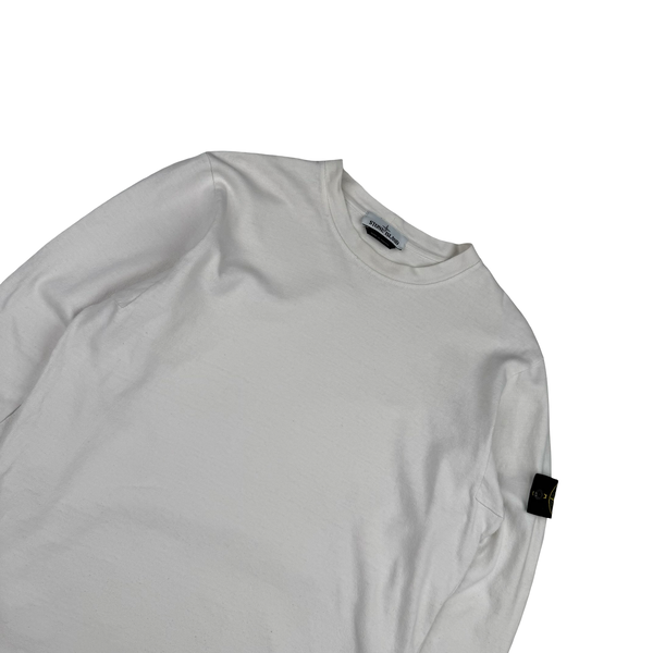 Stone Island 2018 White Cotton Crew Neck Jumper - Large