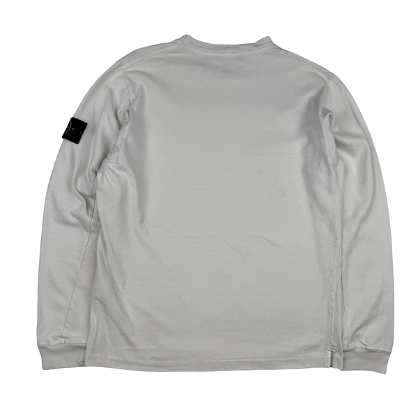 Stone Island 2018 White Cotton Crew Neck Jumper - Large