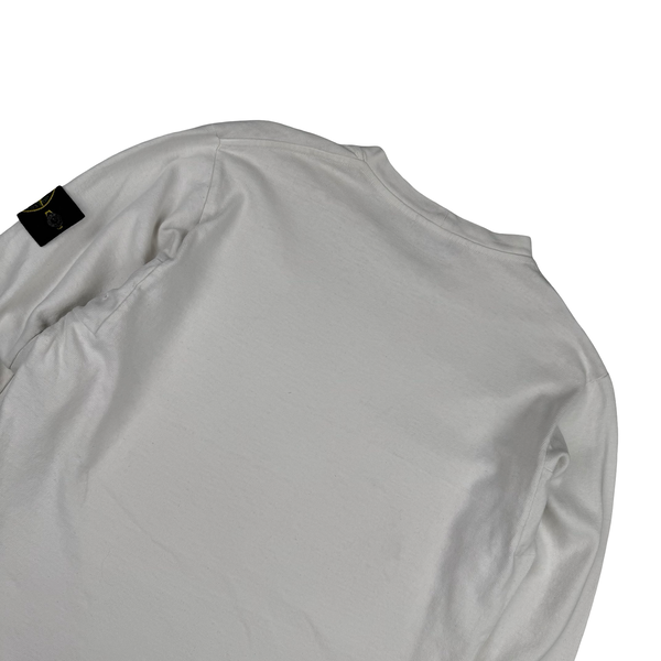 Stone Island 2018 White Cotton Crew Neck Jumper - Large