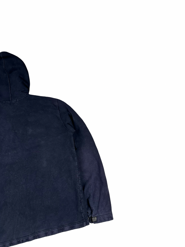 Stone Island 2005 Navy Thick Cotton Zipped Hoodie - Medium