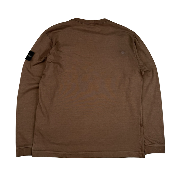 Stone Island 2019 Chocolate Brown Crewneck Cotton Jumper - Medium