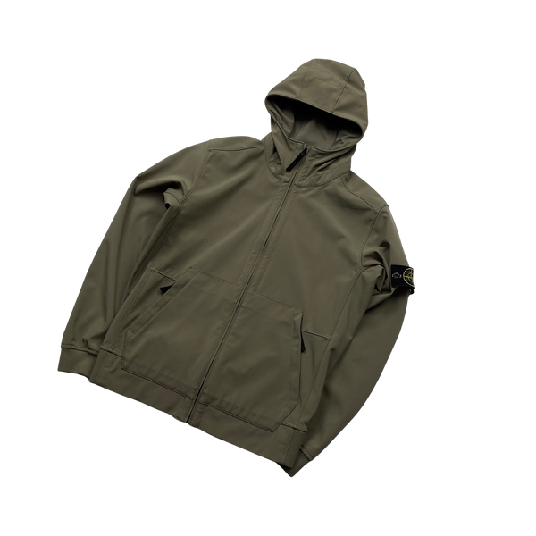 Stone Island 2017 Olive Green Light Soft Shell R Jacket - Large