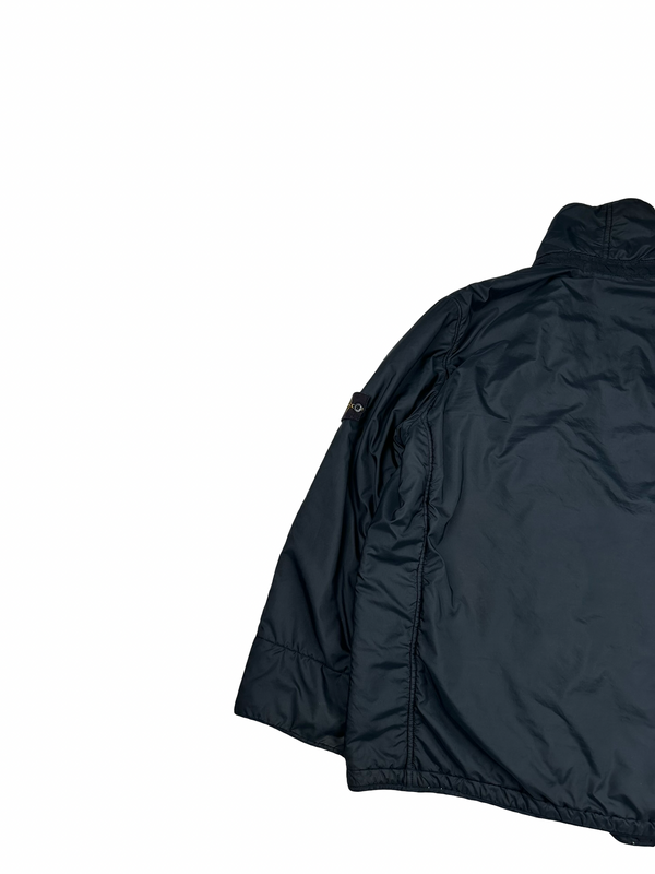 Stone Island 2004 Vintage Navy Mesh Quilted High Neck Nylon Jacket - XXL