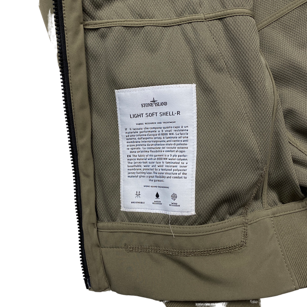 Stone Island 2017 Olive Green Light Soft Shell R Jacket - Large