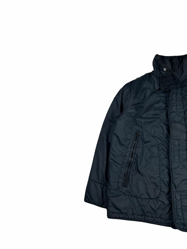 Stone Island 2004 Vintage Navy Mesh Quilted High Neck Nylon Jacket - XXL