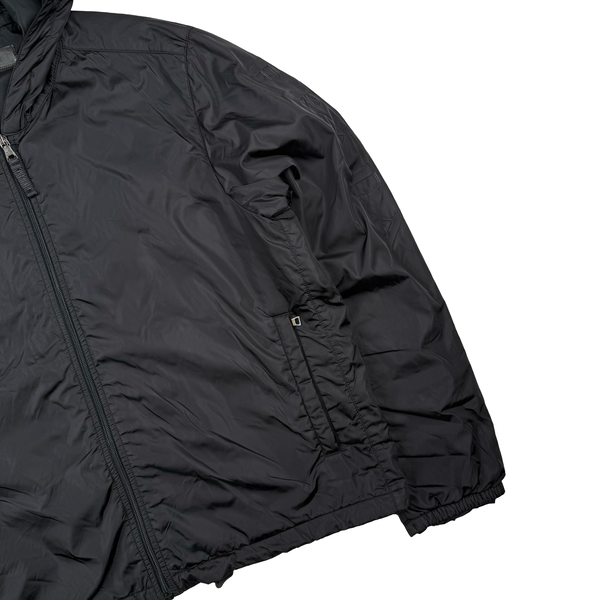 Prada Black Nylon Spellout Hooded Jacket - 3XL