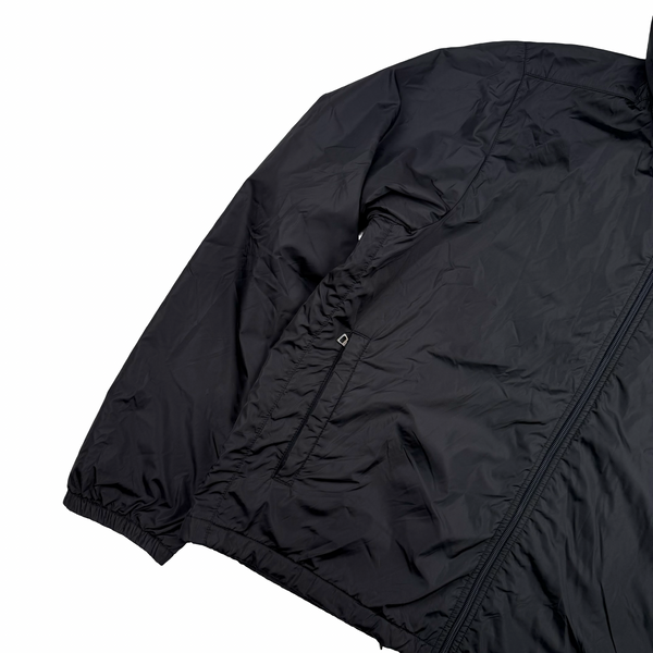 Prada Black Nylon Spellout Hooded Jacket - 3XL