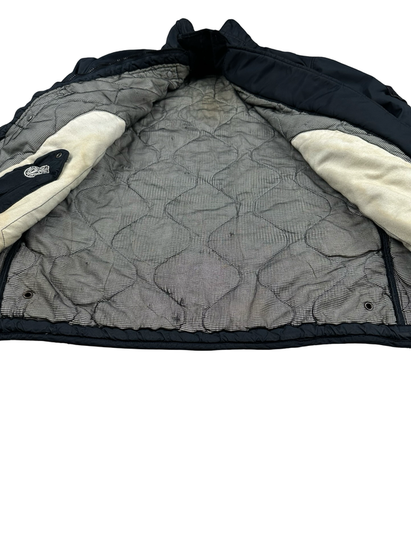 Stone Island 2004 Vintage Navy Mesh Quilted High Neck Nylon Jacket - XXL