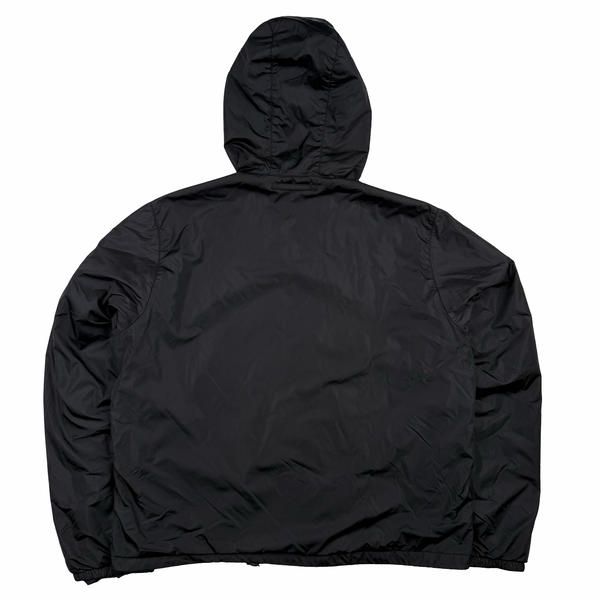 Prada Black Nylon Spellout Hooded Jacket - 3XL