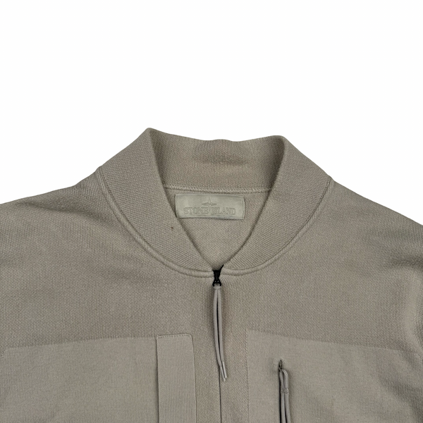 Stone Island 2018 Ghost Beige Cotton Full Zip Jumper - Large