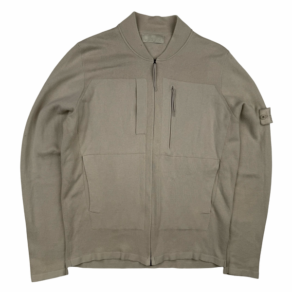 Stone Island 2018 Ghost Beige Cotton Full Zip Jumper - Large