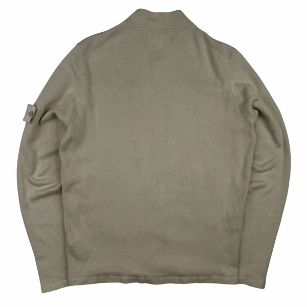 Stone Island 2018 Ghost Beige Cotton Full Zip Jumper - Large