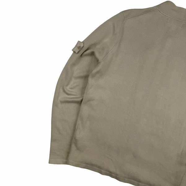 Stone Island 2018 Ghost Beige Cotton Full Zip Jumper - Large