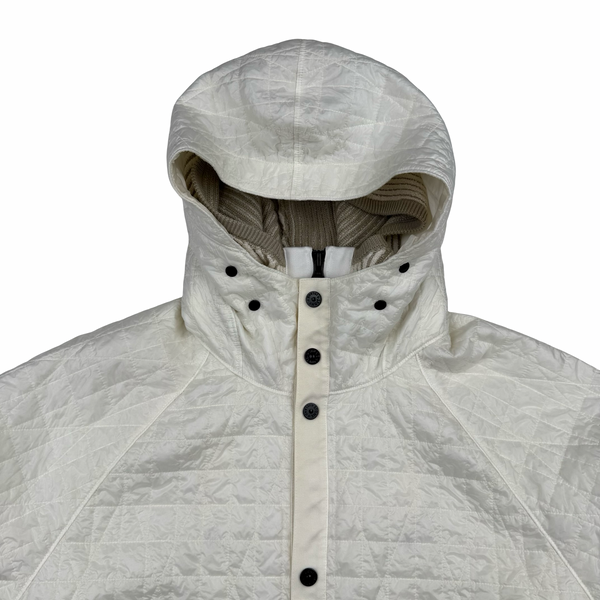 Stone Island 2025 Ivory Garment Dyed Crinkle Reps NY Quilted -TC Jacket - Large