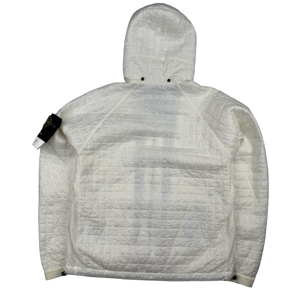 Stone Island 2025 Ivory Garment Dyed Crinkle Reps NY Quilted -TC Jacket - Large