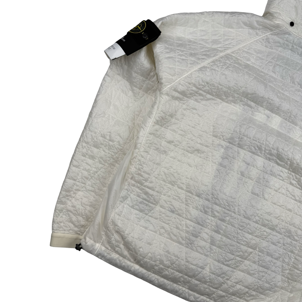 Stone Island 2025 Ivory Garment Dyed Crinkle Reps NY Quilted -TC Jacket - Large
