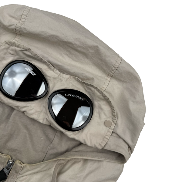 CP Company x Palace Beige Spellout Goggle Hoodie - Large
