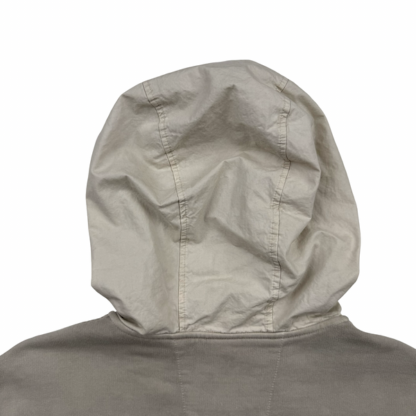 CP Company x Palace Beige Spellout Goggle Hoodie - Large