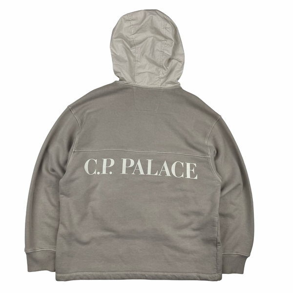 CP Company x Palace Beige Spellout Goggle Hoodie - Large