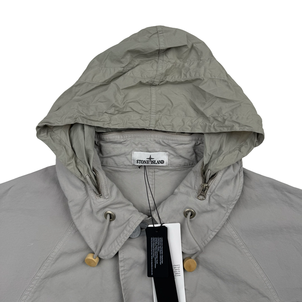 Stone Island Silver 2026 Nyco Panama-TC S.I Marina hooded Jacket - Large