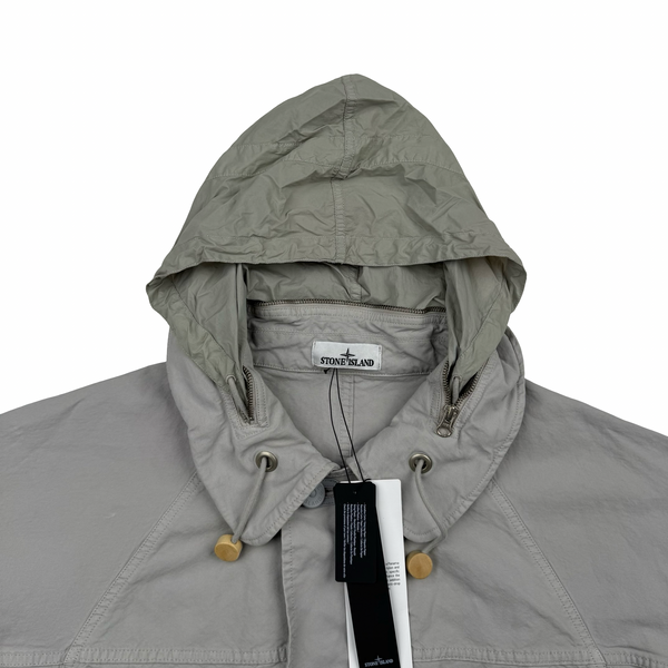Stone Island Silver 2026 Nyco Panama-TC S.I Marina hooded Jacket - Large